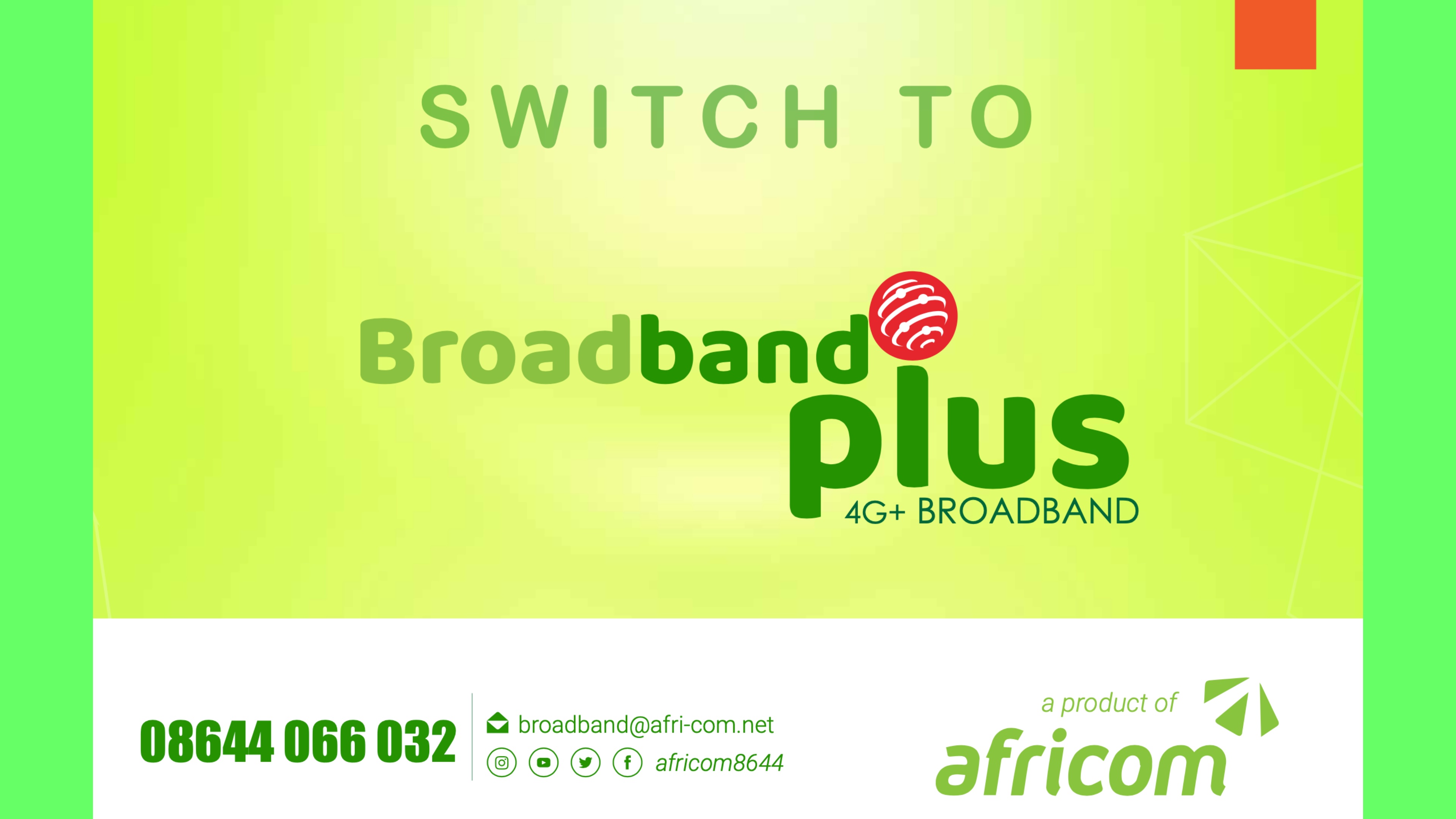 From Good to Great — Broadband Plus marketing banner